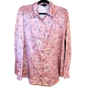 Western paisley pink shirt Sz XL